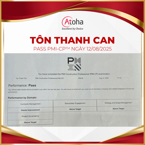 Tôn Thanh Can, PMI-CPONLINEPRO2, pass PMP ngày 12/08/2025
