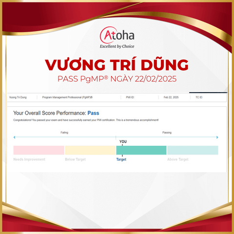 Vương Trí Dũng, PgMPONLINEPRO8, pass PgMP ngày 22/02/2025