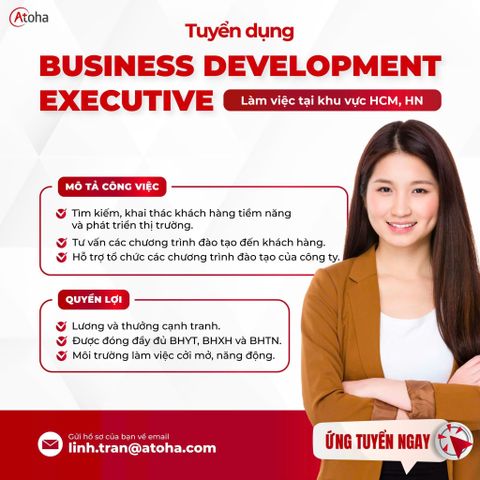 TUYỂN DỤNG 02 NHÂN VIÊN PHÁT TRIỂN KINH DOANH TẠI TP. HCM VÀ HÀ NỘI