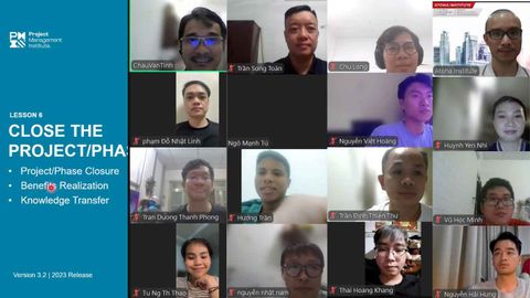 Bế giảng thành công khóa học PMPONLINEPRO52