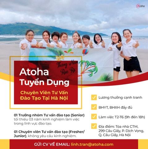 TUYỂN DỤNG CHUYÊN VIÊN TƯ VẤN ĐÀO TẠO KHU VỰC HÀ NỘI