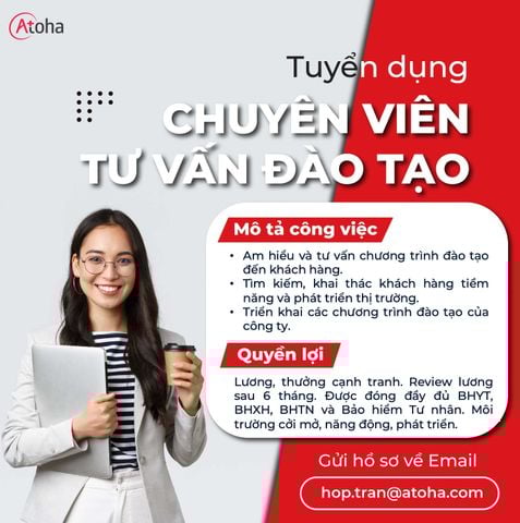 Tuyển dụng vị trí Chuyên viên Tư vấn Đào tạo tại Hà Nội