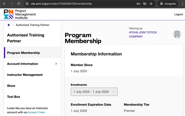 Atoha - PMI ATP Premier from 1 July 2020 to 30 June 2026 - on PMI ATP portal