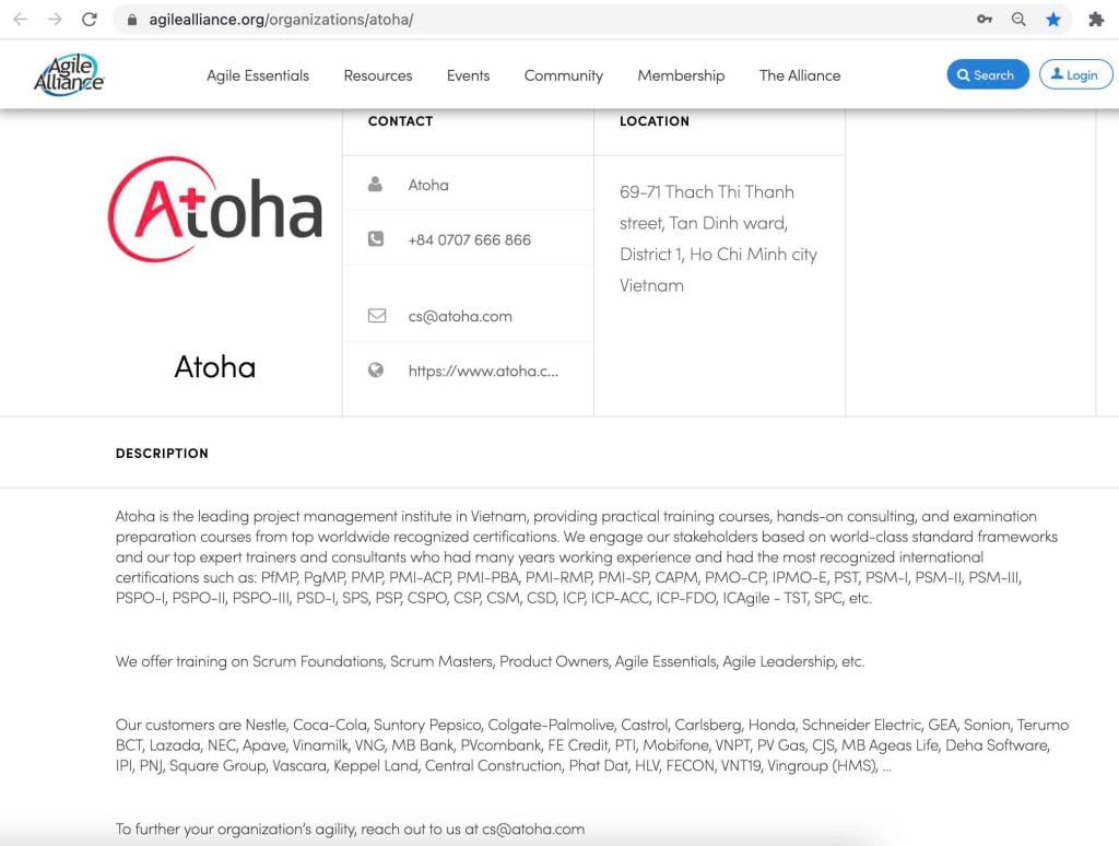 Agile Alliance - Atoha