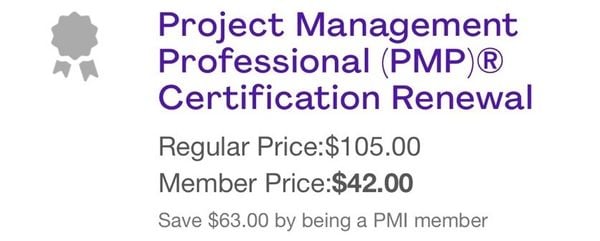 PMP Renewal fee 2023