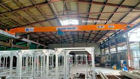 CẦU TRỤC DẦM ĐƠN 2 TẤN CHẤT LƯỢNG SÁNG ĐẸP CẢ XƯỞNG SẢN XUẤT