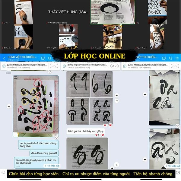 Lớp học thư pháp online Trần Việt Hưng