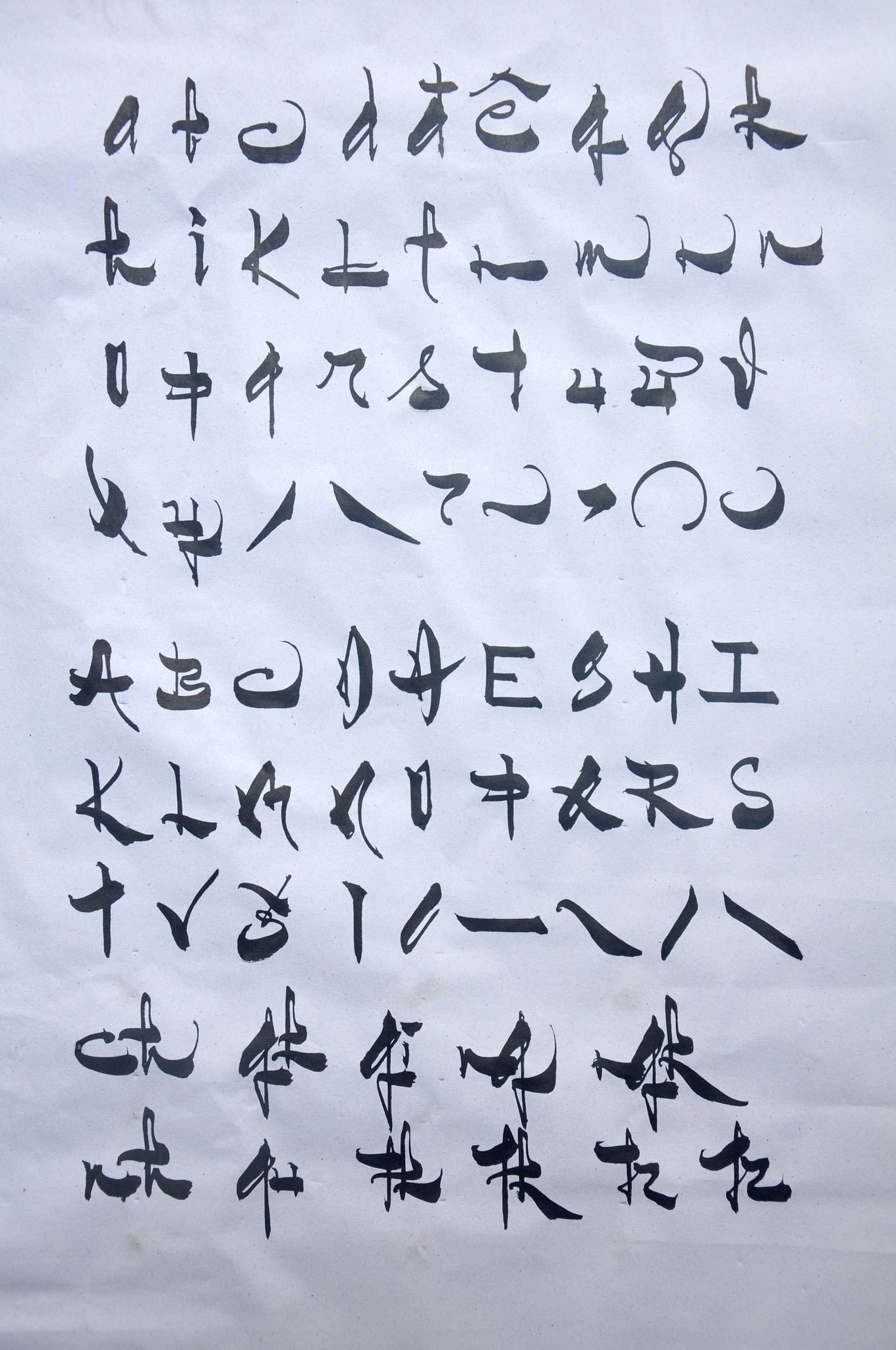Bảng chữ cái thư pháp việt Phi Bảo