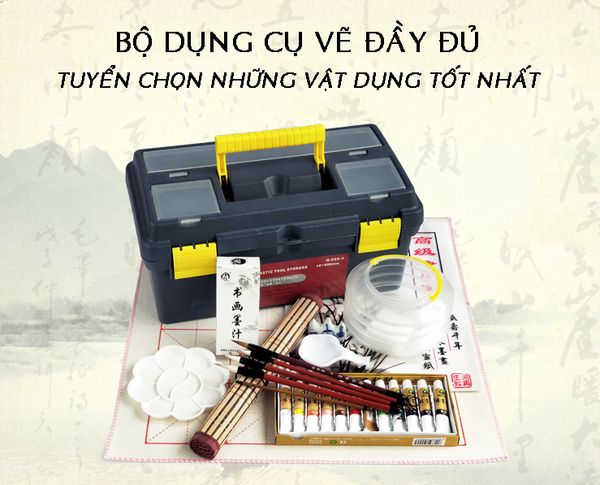 bộ dụng cụ vẽ tranh thuỷ mặc cho người mới học