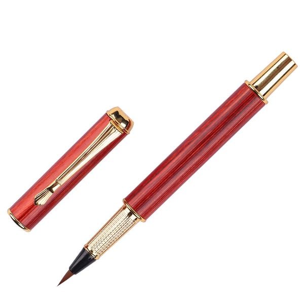 Bút Lông Bơm Mực Thân Gỗ Cao Cấp Lục Phẩm Đường