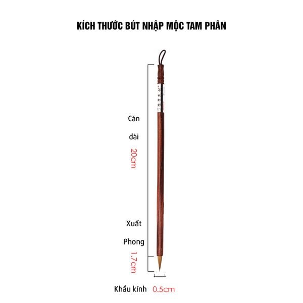 Bút lông thư pháp tiểu khải Nhập Mộc Tam Phân