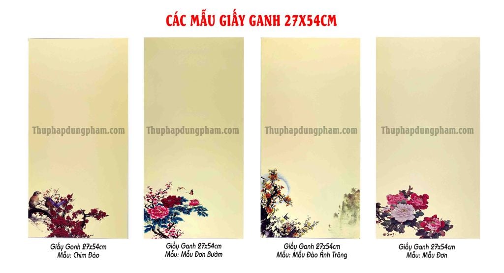 Các mẫu giấy thư pháp ganh 27x54