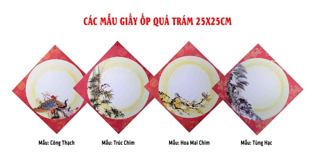 Giấy Ốp hình quả trám 25x25cm