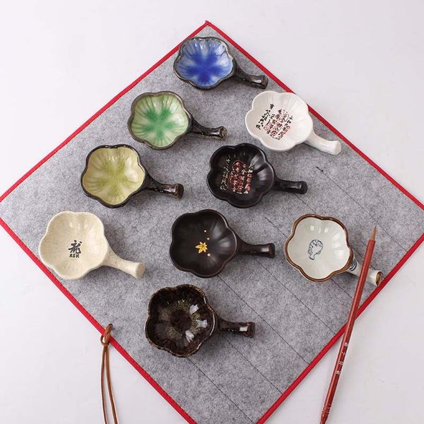 Đĩa mực gác bút sứ