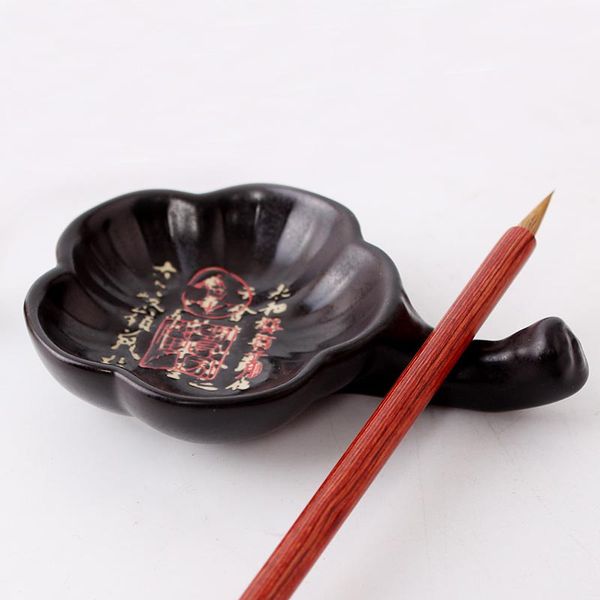 Đĩa mực gác bút sứ