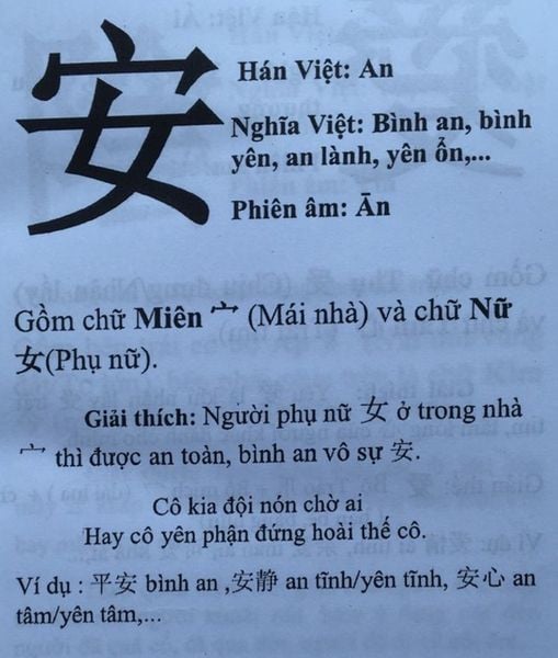 Chiết tự chữ An