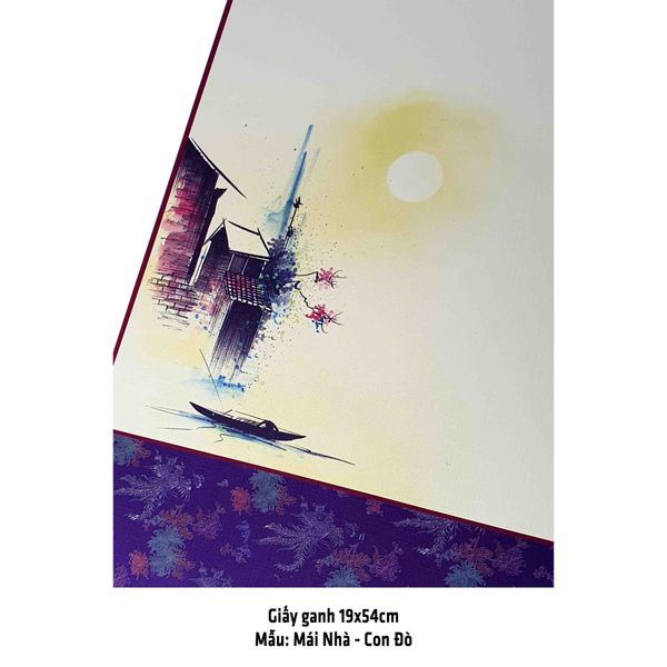 Giấy ganh, liễn giấy mỹ thuật viết thư pháp 19x54cm