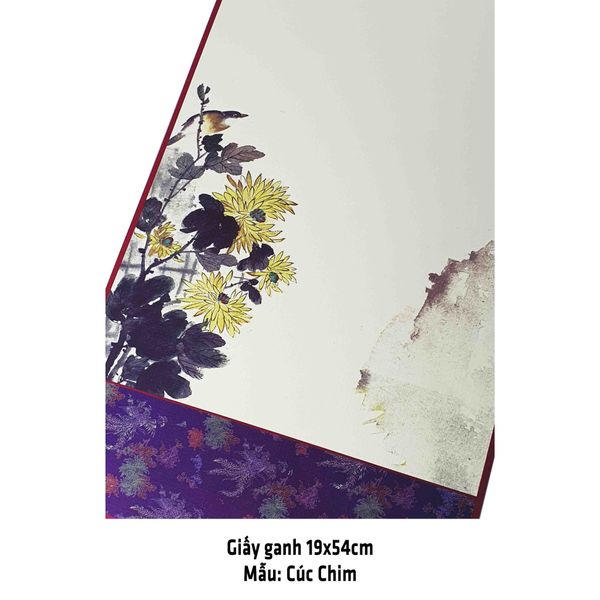 Giấy ganh, liễn giấy mỹ thuật viết thư pháp 19x54cm