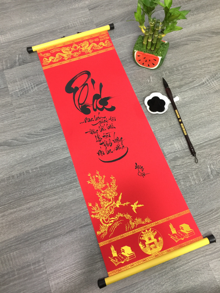 Giấy Ganh Đỏ viết thư pháp 27x79 cm