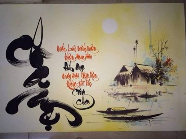 Giấy ốp viết thư pháp 40x54cm