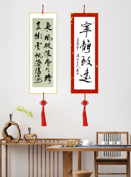 Thẻ giấy xuyến chỉ nhuộm sáp bo viền 15x45cm