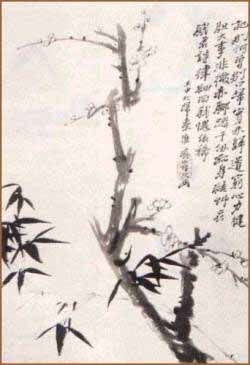 Trúc mai: "Trúc là quân tử, mai là giai nhân" – tranh của Thạch Đào đời Thanh.