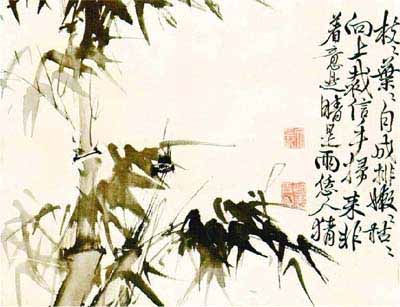 Trúc mai: "Trúc là quân tử, mai là giai nhân" – tranh của Thạch Đào đời Thanh.