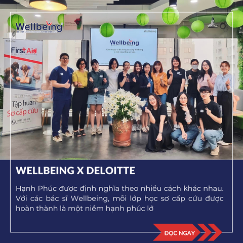 Wellbeing x Deloitte trong tập huấn Sơ cấp cứu cho nhân viên.