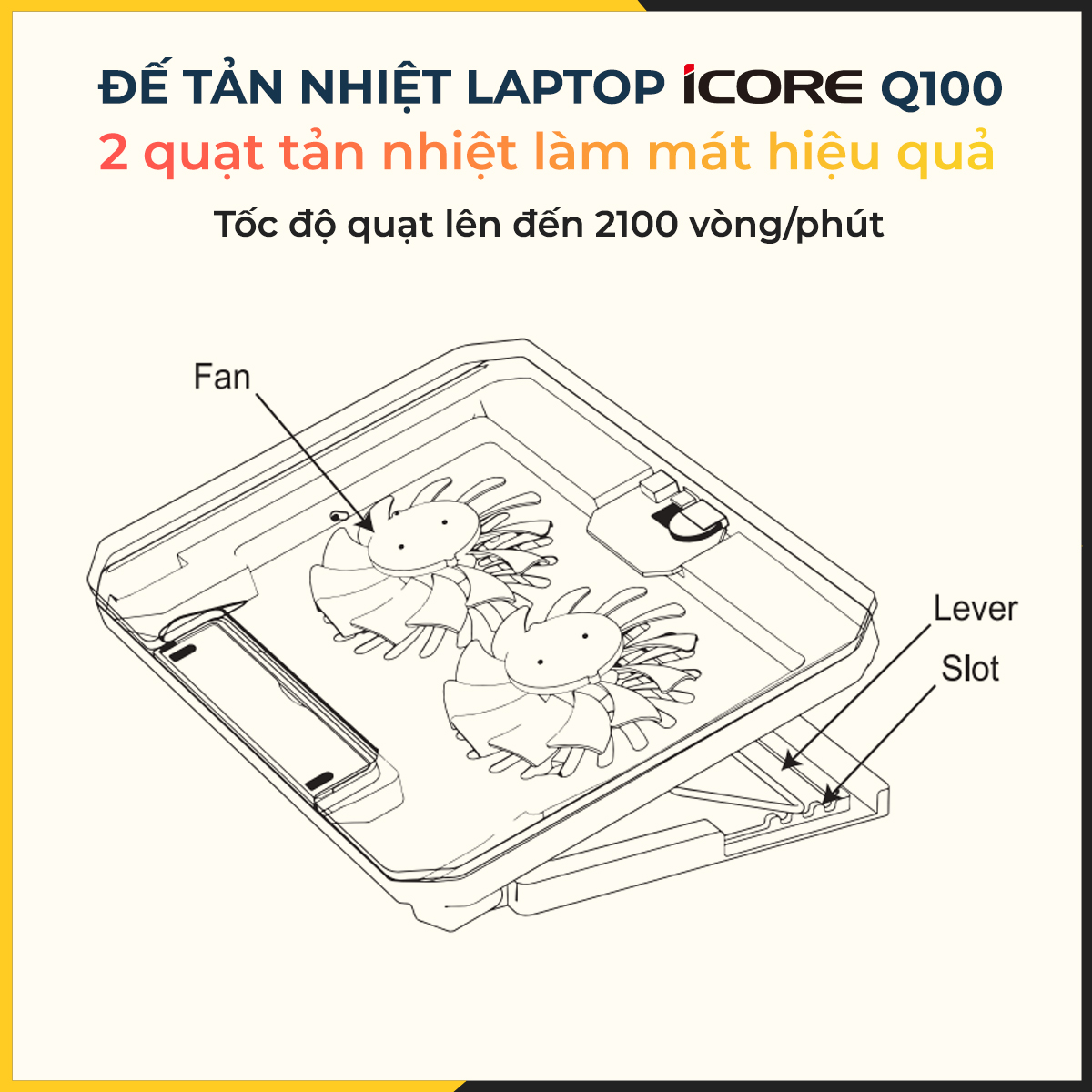 Đế tản nhiệt laptop iCore Q100