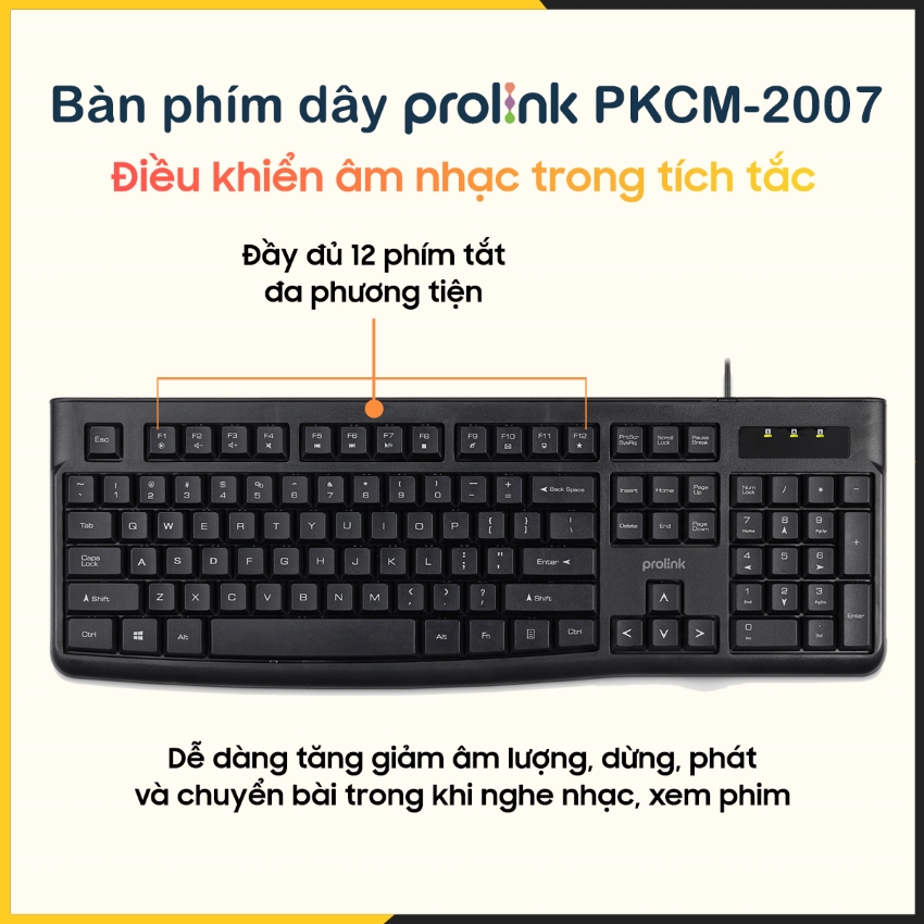 Bàn phím có dây Prolink PKCM-2007 | Ảnh 3