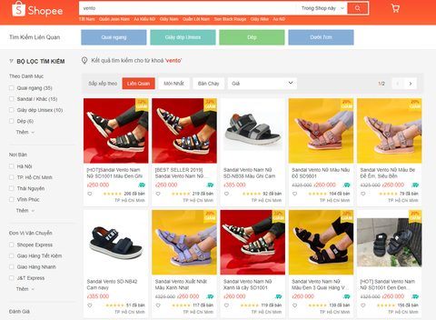 Mua Vento chính hãng trên website Shopee