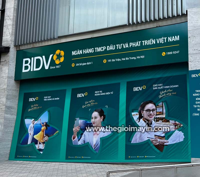 Bảng hiệu logo BIDV thay đổi nhận diện hoàn toàn mới