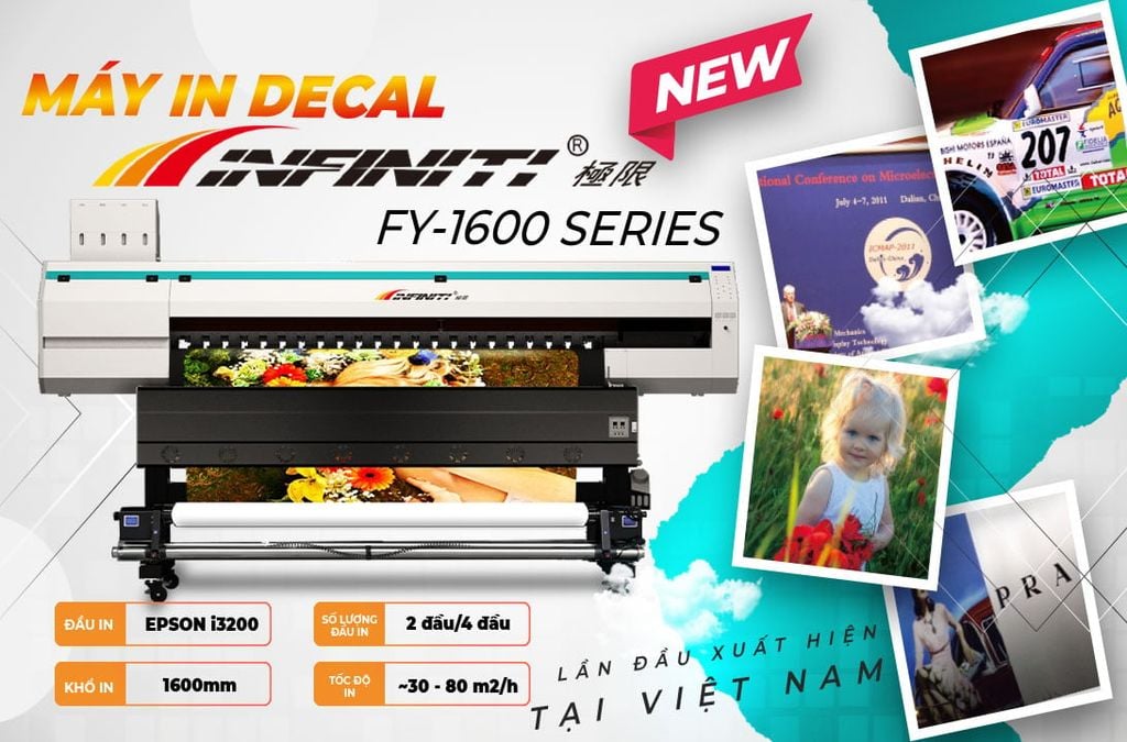 Máy In Decal 1m6, 1m8 lắp 2, 4 Đầu Epson I3200