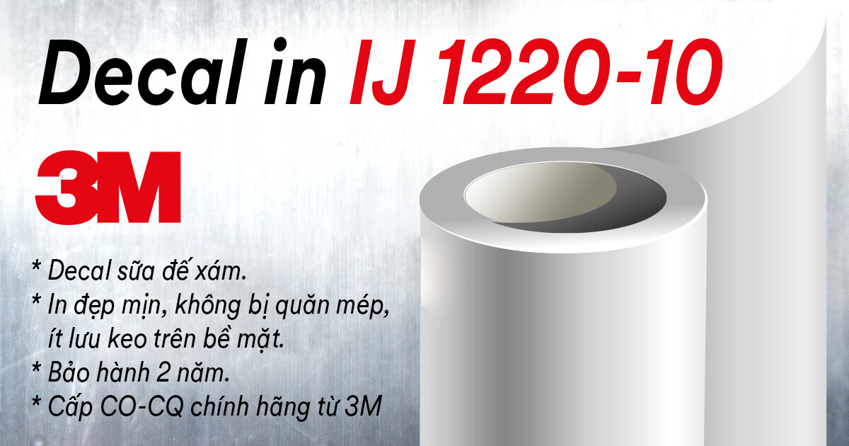 Decal 3M trắng sữa đế xám IJ1200-10