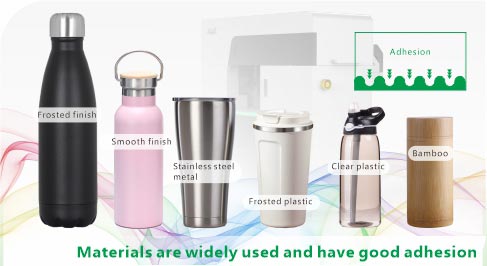 In bám tốt trên nhiều vật liệu: thép không gỉ, nhựa, sơn mờ/sơn bóng, thủy tinh mờ, tre, gỗ, gốm...