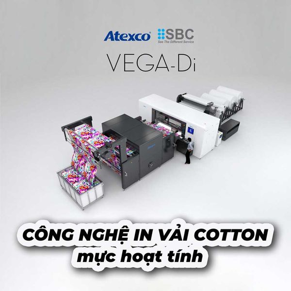 in vải cotton mực hoạt tính atexco vega 8180DI
