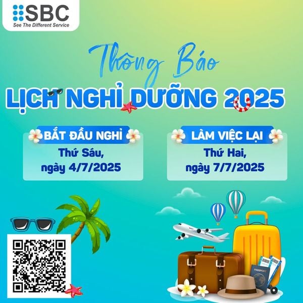 Công ty SBC thông báo nghỉ dưỡng 2025