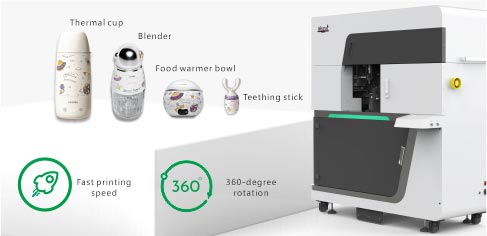 Máy in UV trụ tròn thế hệ thứ 3 áp dụng công nghệ in xoắn ốc 360°