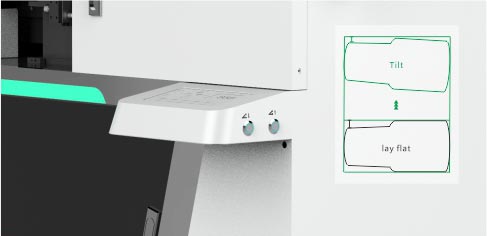 Nút điều khiển độ nghiêng cho phép điều chỉnh theo hình dáng sản phẩm