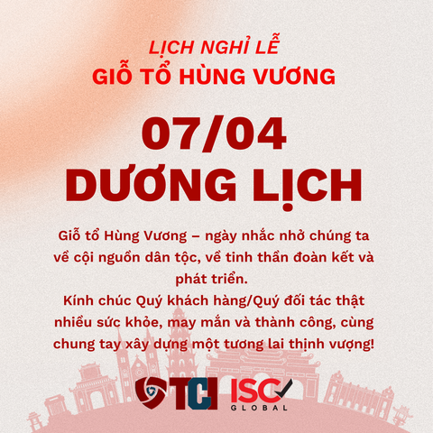 Thông báo nghỉ Lễ Giỗ tổ Hùng Vương