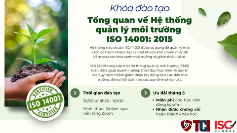 Khóa đào tạo Tổng quan về tiêu chuẩn Hệ thống quản lý môi trường ISO 14001:2015