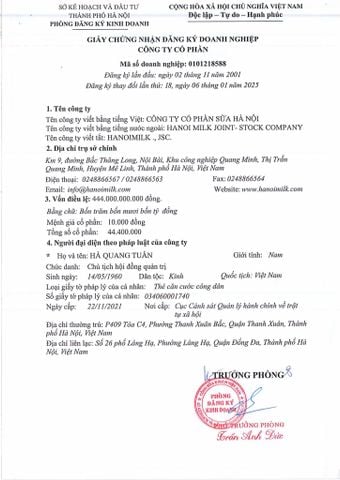 GIẤY CHỨNG NHẬN ĐĂNG KÝ DOANH NGHIỆP CÔNG TY CỔ PHẦN