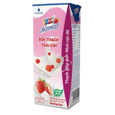THỨC UỐNG DINH DƯỠNG SỮA + THẠCH, TRÁI CÂY HƯƠNG DÂU 180ML