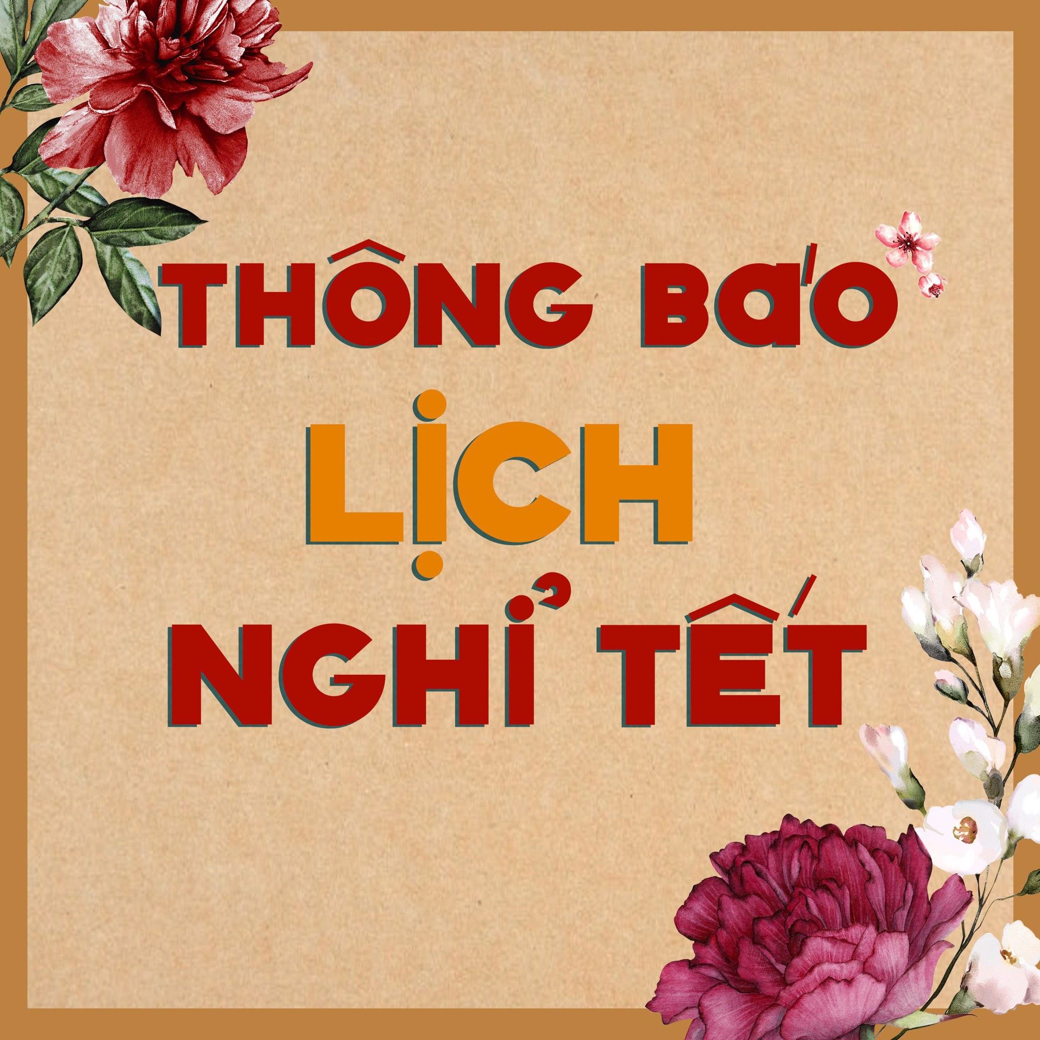 THÔNG BÁO LỊCH NGHỈ TẾT 2020
