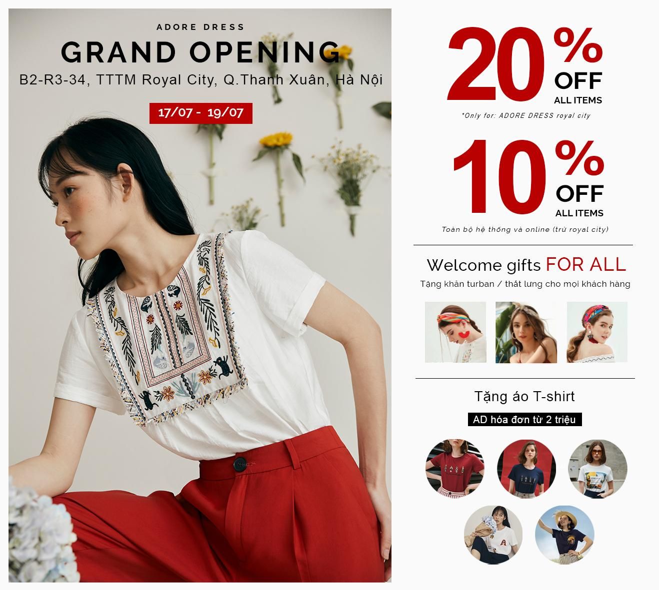 TIỆC KHAI TRƯƠNG RỘN RÀNG ADORE DRESS ROYAL CITY