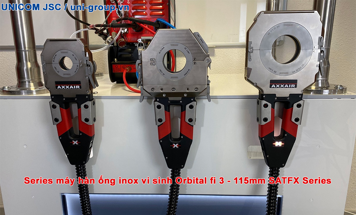 Mô tả máy hàn ống inox vi sinh Axxair 3-115 mm SATFX-Series