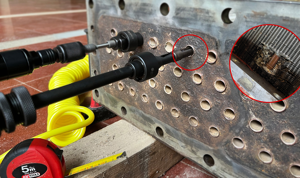 máy dụng cụ cắt ống trao đổi nhiệt bộ két làm mát thủy điện