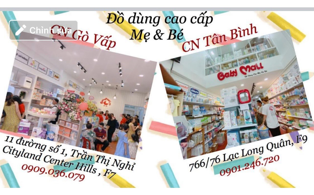 Babymall 11 đường số 1 , KDC Cityland Center Hills, Phường 7( Ngã 5 - Trần Thị Nghỉ ), Quận Gò Vấp 0909036079