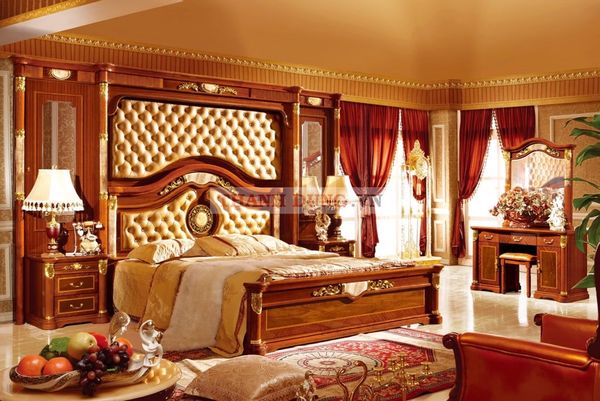 Giường ngủ phong cách hiện đại gỗ tự nhiên