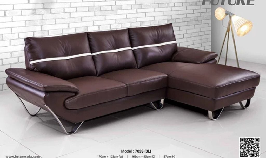 Ghế sofa da màu nâu